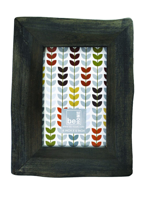 be home 4"x6" black reclaimed wood frame