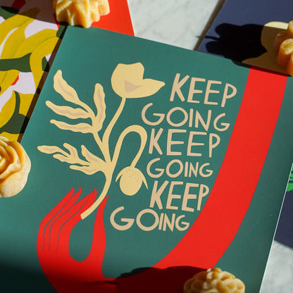 Bekah Worley | Keep Going Positive Art Print | Encouragement Illustration | Local Art | Minneapolis Artist | Golden Rule Gallery | Excelsior