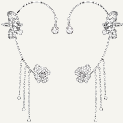 Bellara – Butterfly Ear Wrap with Flower Tassels