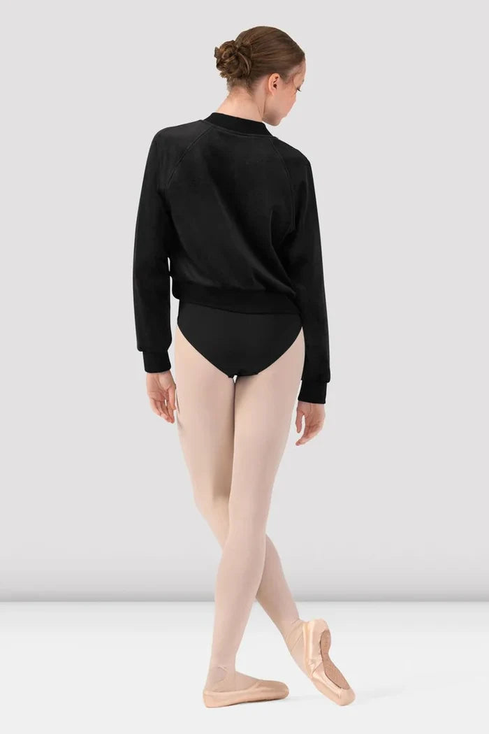 Bloch Adults Amanda Velvet Bomber Jacket, Black J13001