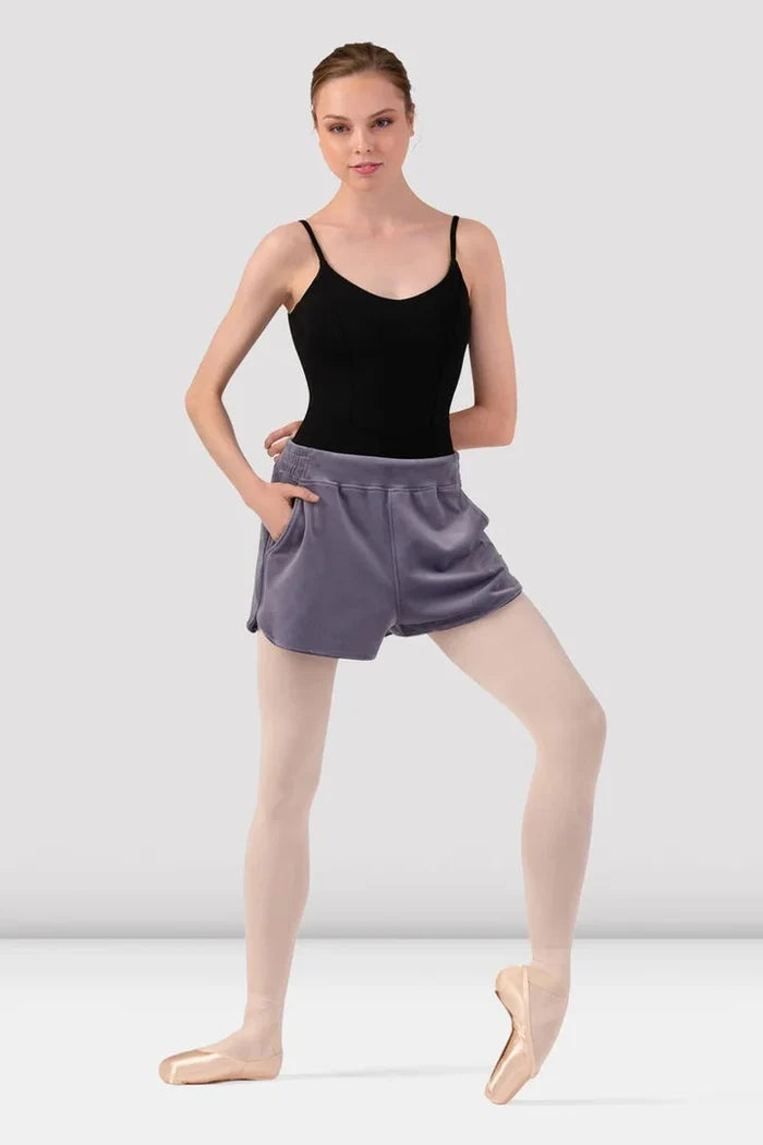 Bloch Adults Debby Velvet Short, Dusty Lavender R90007