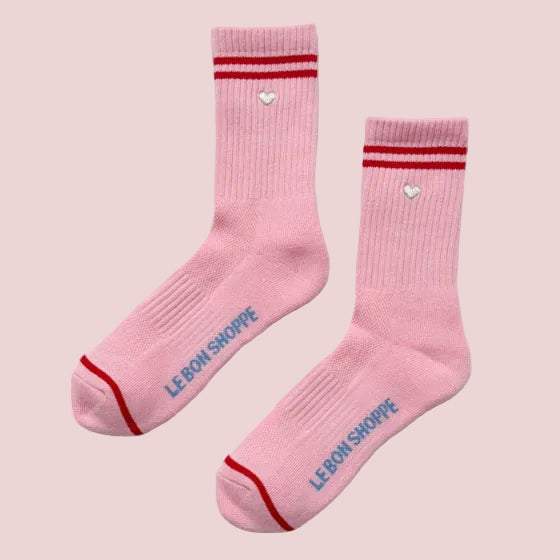Amour Pink + Heart Embroidered