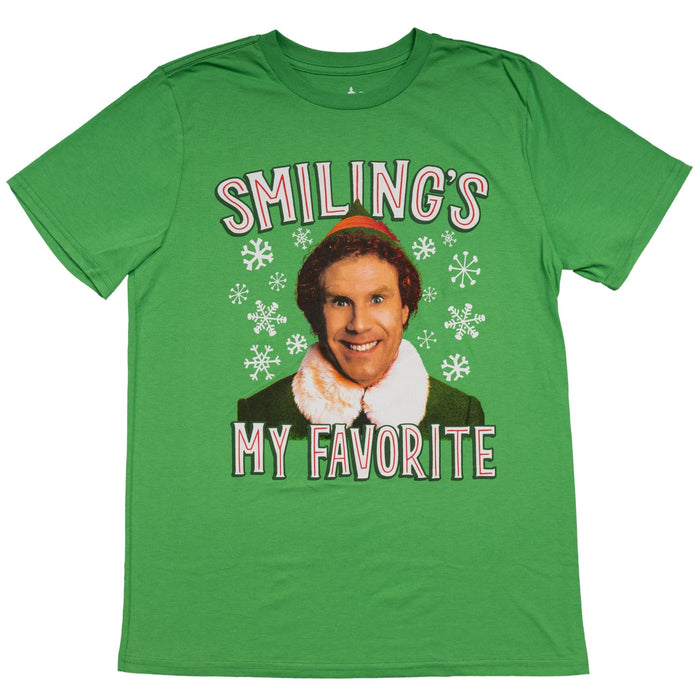 Buddy the Elf Smiling is my Favorite T-shirt Kelly Green - TVStoreOnline