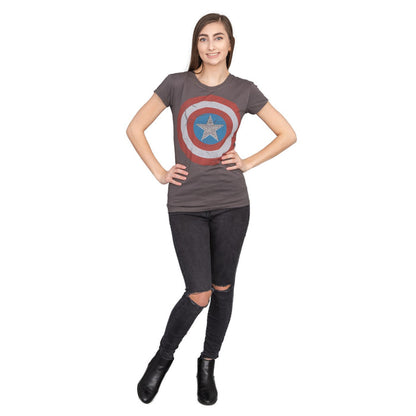 Captain America Studded Star Juniors/Women's T-shirt