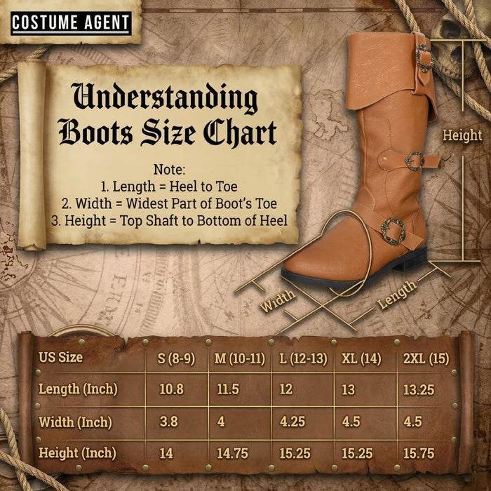 Caribbean Pirate Halloween Cosplay Unisex Costume Boots