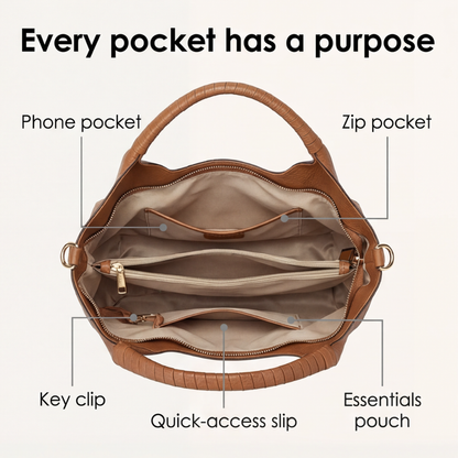 Carrina Soft Leather Everyday Hobo Bag