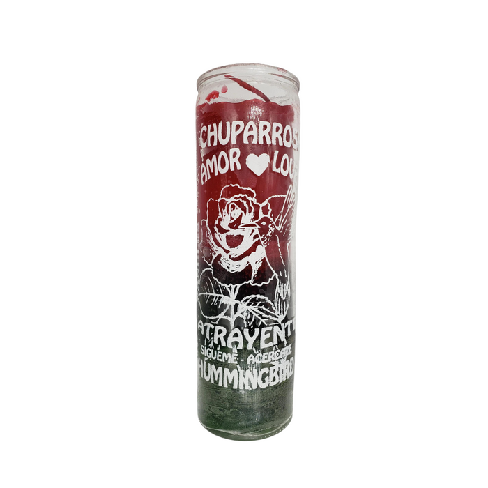 Chuparosa Veladora Roja y Verde / Hummingbird Red And Green Ritual Candle