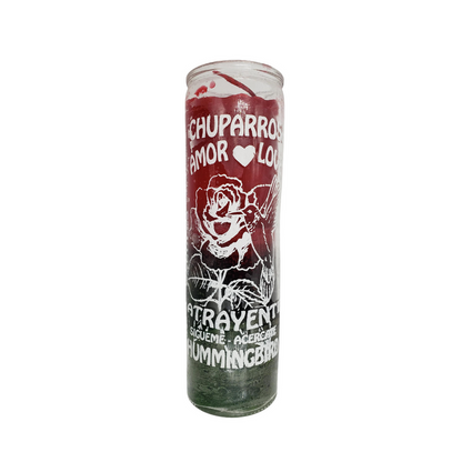 Chuparosa Veladora Roja y Verde / Hummingbird Red And Green Ritual Candle
