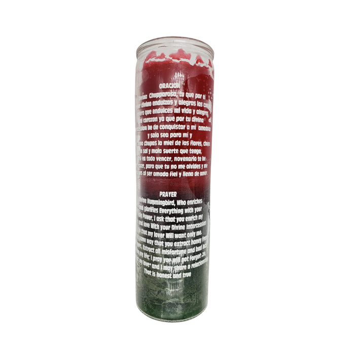 Chuparosa Veladora Roja y Verde / Hummingbird Red And Green Ritual Candle