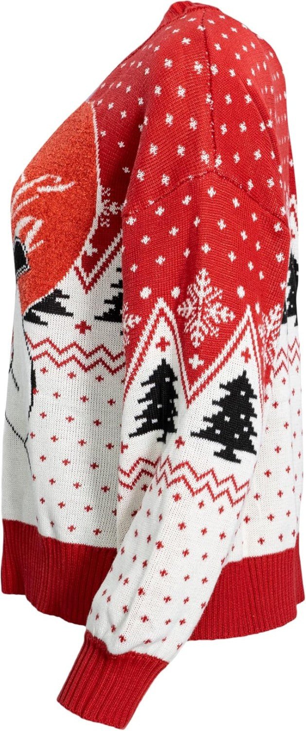 Coca Cola Heart Polar Bear Drinking Women's Ugly Christmas Sweater - TVStoreOnline