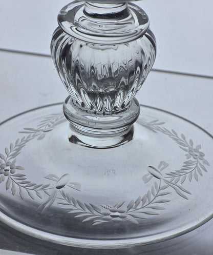 Copper wheel engraved Hunt scene glass chalice crystal