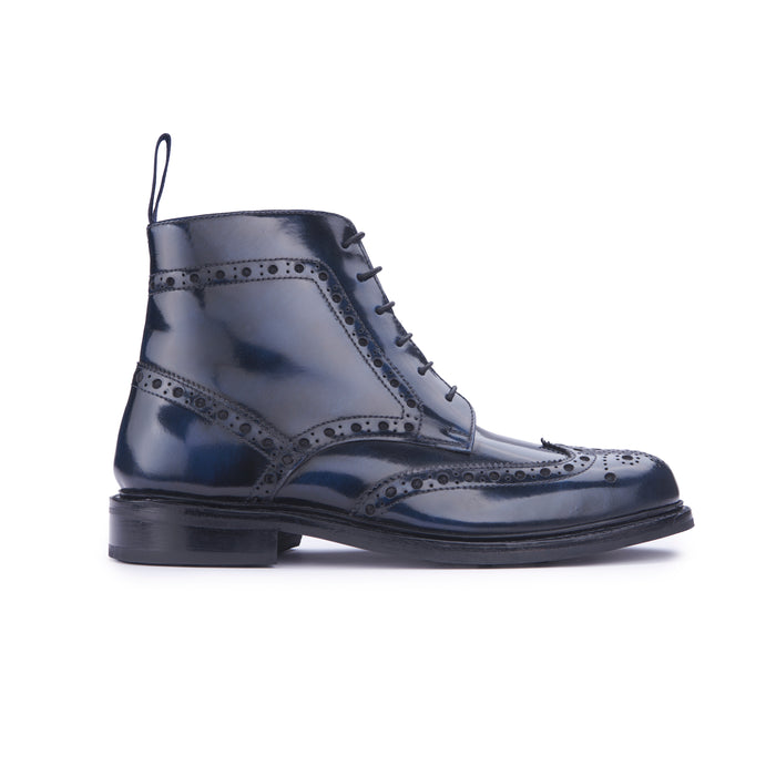Country Brogue Boot - Navy