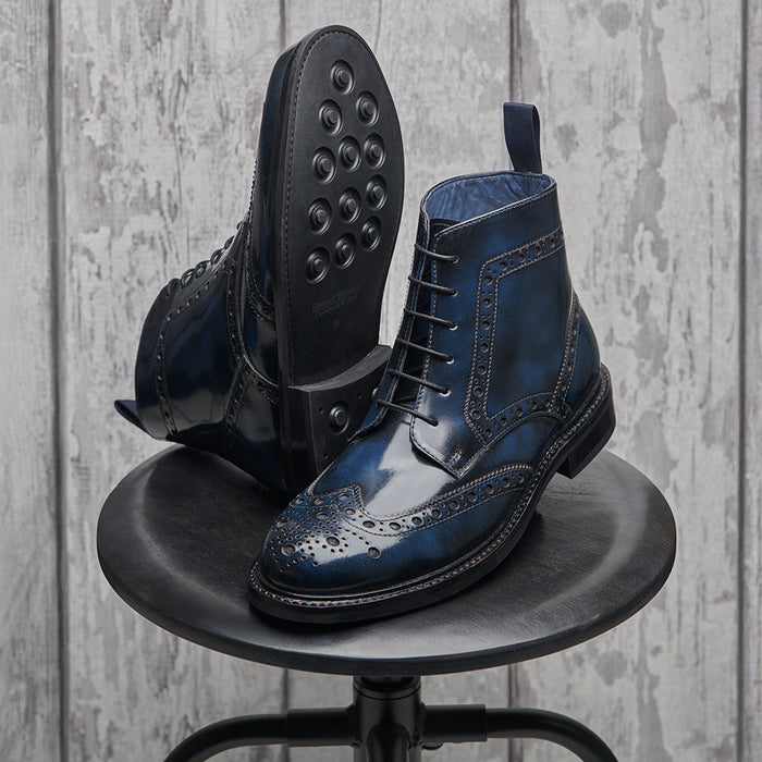 Country Brogue Boot - Navy