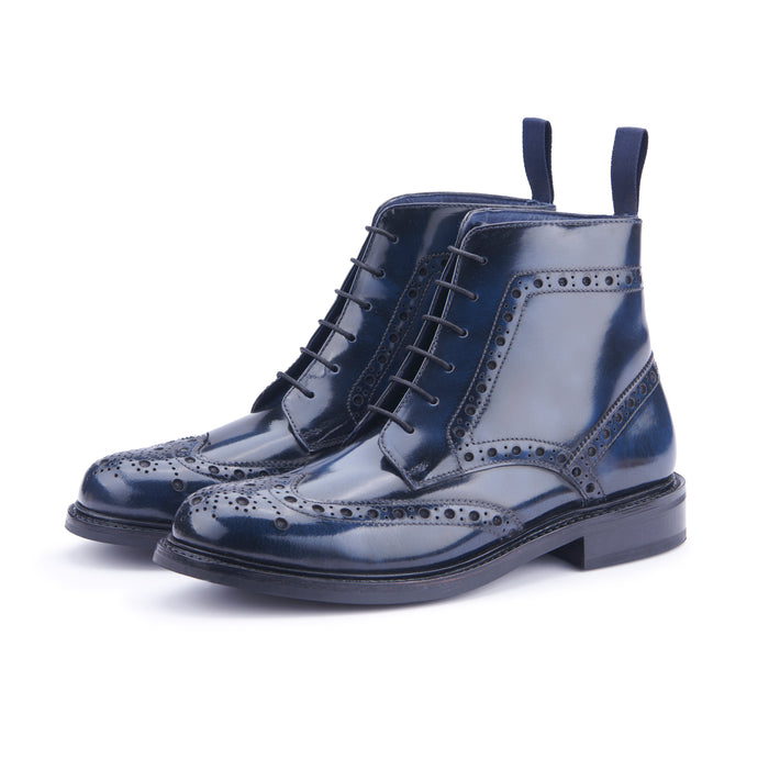 Country Brogue Boot - Navy