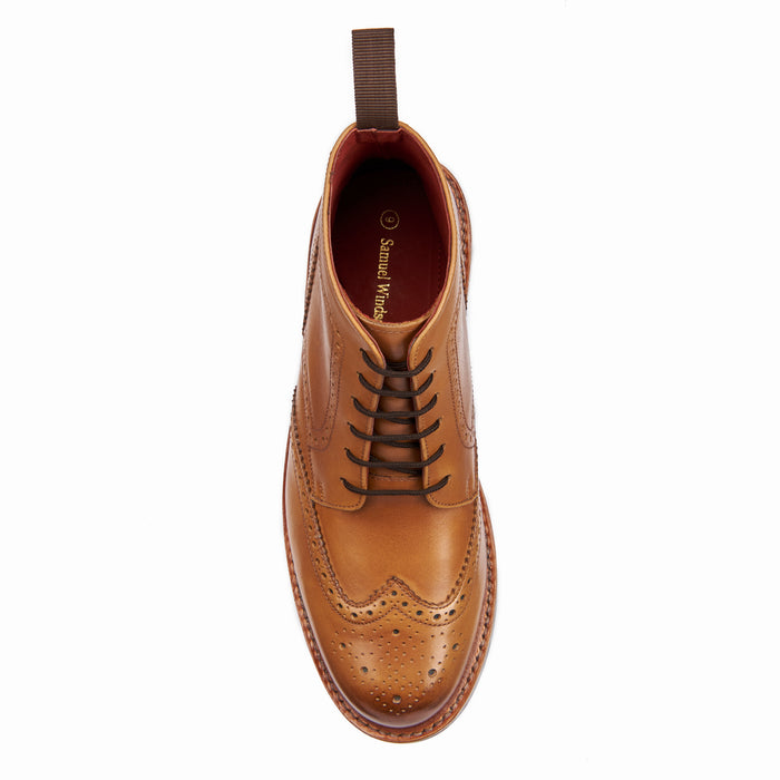 Country Brogue Boot - Tan