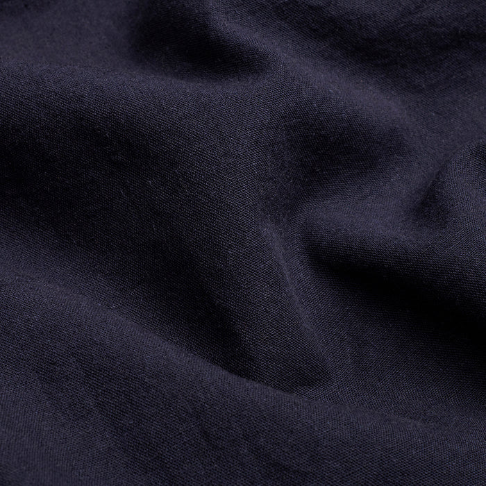 Cuban Collar Linen-Rich Shirt - Ink