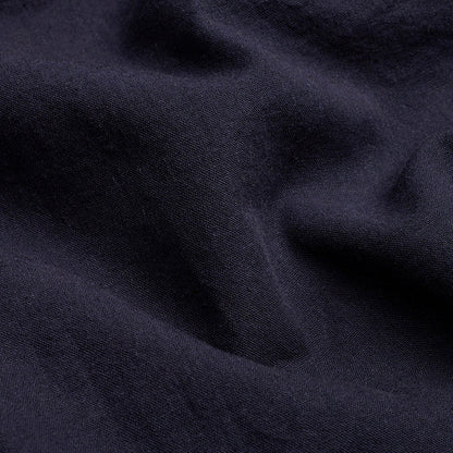 Cuban Collar Linen-Rich Shirt - Ink