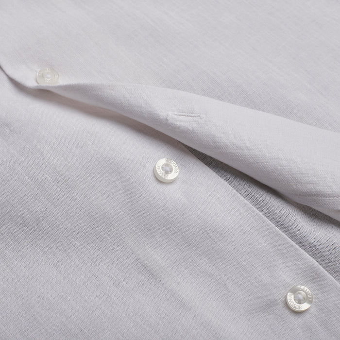Cuban Collar Linen-Rich Shirt - White