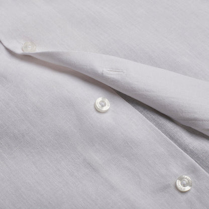 Cuban Collar Linen-Rich Shirt - White