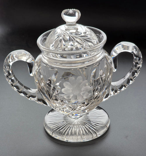Cut Glass 2 handled compote, Antique