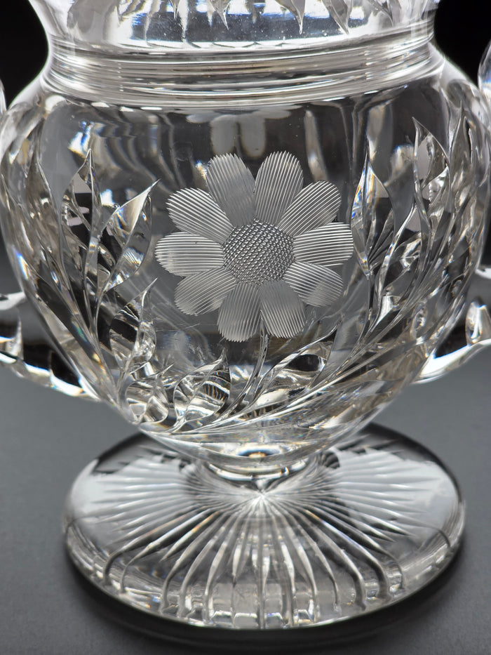 Cut Glass 2 handled compote, Antique