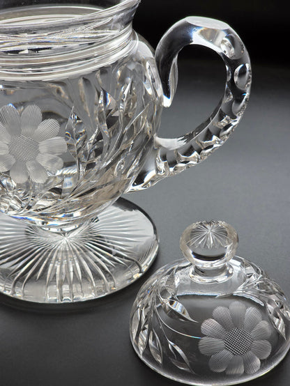 Cut Glass 2 handled compote, Antique