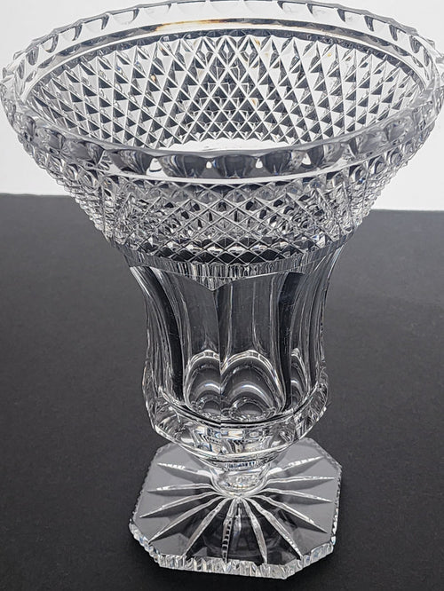 Cut glass flower vase flared pedestal