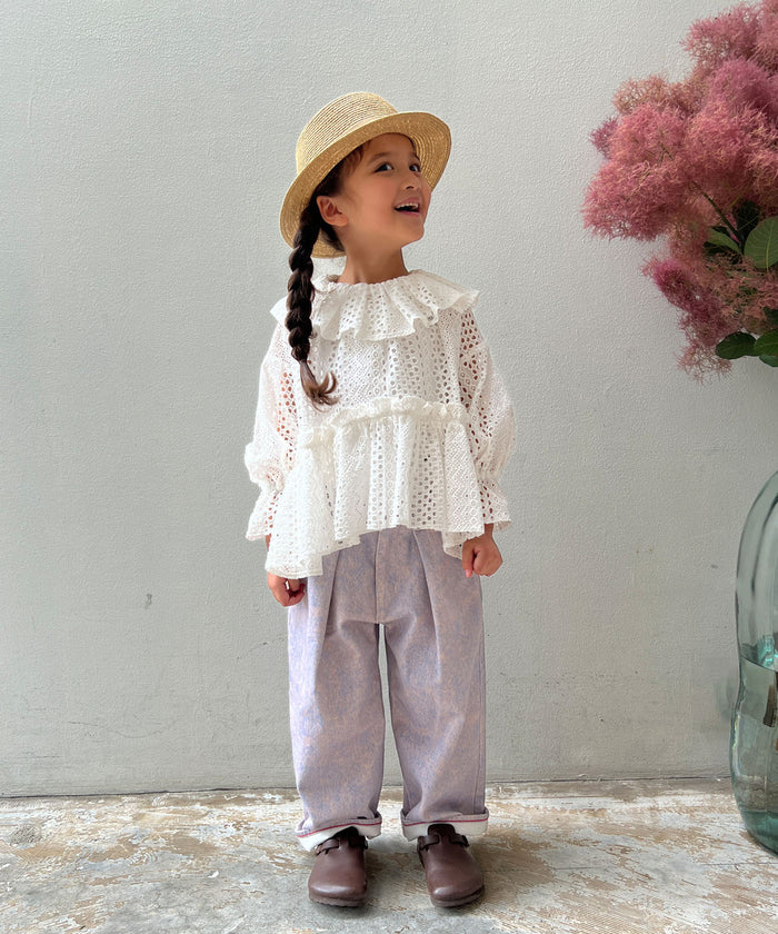Cutwork Lacy Smocked Blouse