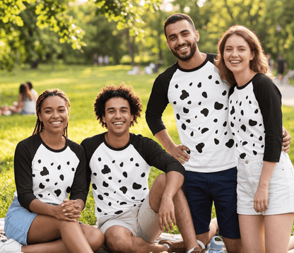 Dalmatian Shirt 3/4 Sleeve Raglan Adult Unisex Halloween Cosplay Costume Shirt - TVStoreOnline