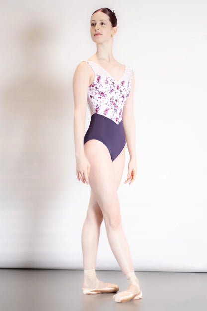 Danse De Paris Demi Moulin Tank Leotard, Florine Purple Velvet L0116L