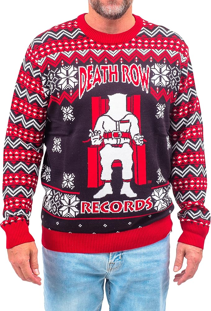 Death Row Records Inmate Fair Isle Adult Unisex Ugly Christmas Sweater - TVStoreOnline
