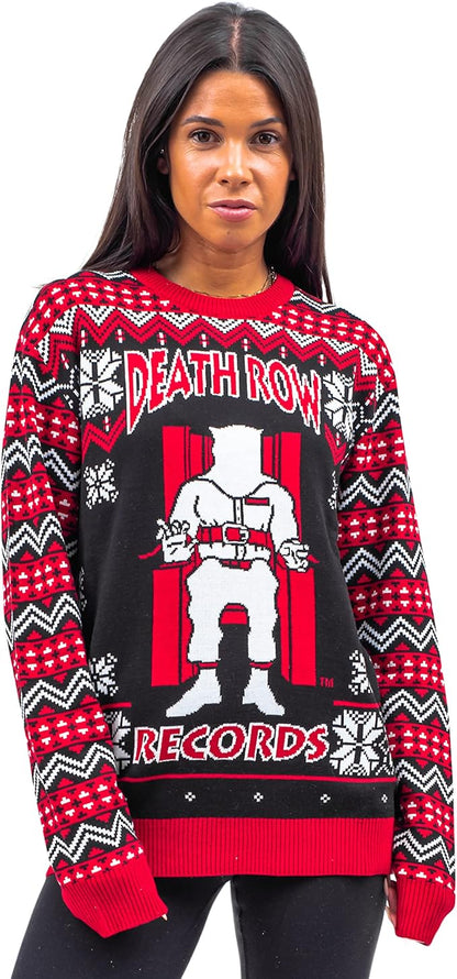 Death Row Records Inmate Fair Isle Adult Unisex Ugly Christmas Sweater - TVStoreOnline
