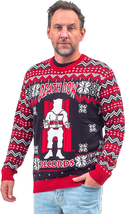 Death Row Records Inmate Fair Isle Adult Unisex Ugly Christmas Sweater - TVStoreOnline