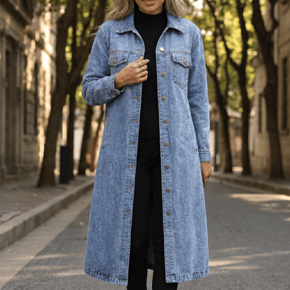 Denara™ – Longline Oversized Denim Coat