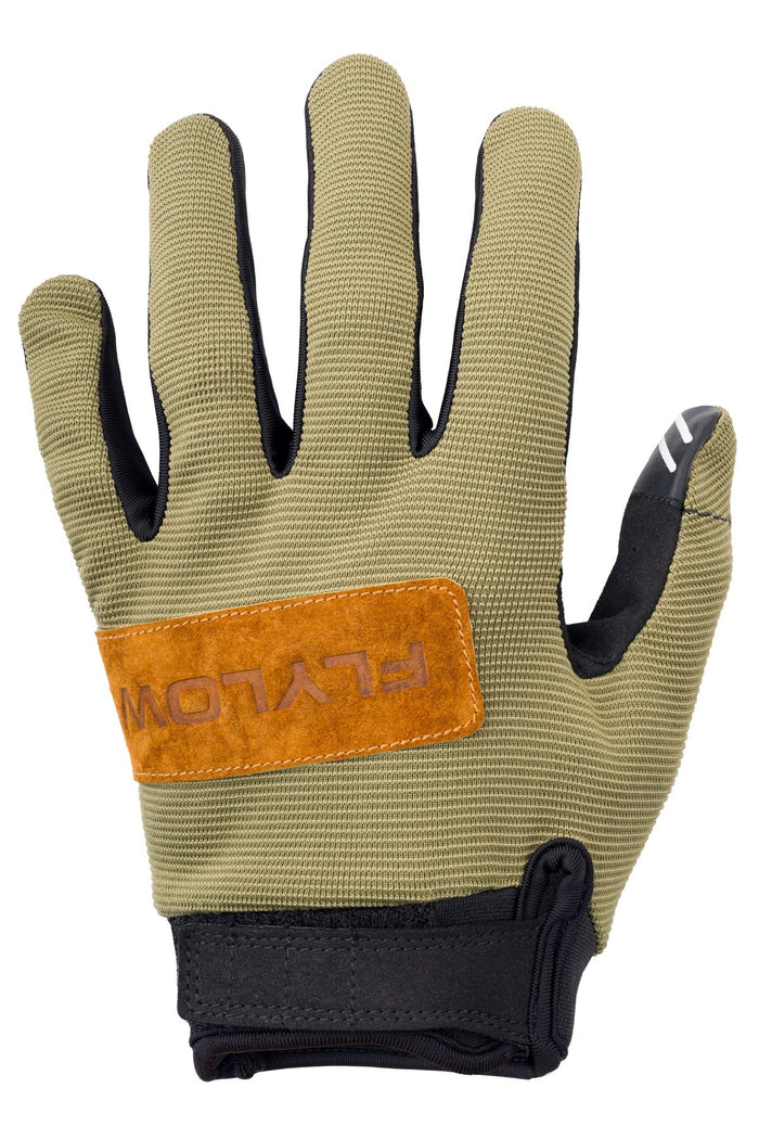 Green glove with black accents and a visible brand logo on a white background