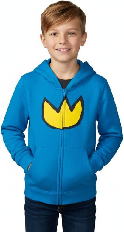 Dog Police Man Super Hero Youth Halloween Costume Hoodie with Ears and Attached Hat Kids Cosplay Zip Up Jacket - TVStoreOnline
