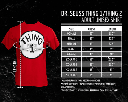 Dr Seuss Thing 1 Adult Short Sleeves Red T-Shirt - TVStoreOnline
