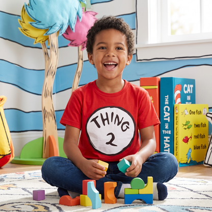 Dr. Seuss Thing 1 or Thing 2 Kids Youth Halloween Cosplay Costume T-Shirt - TVStoreOnline