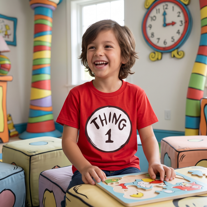 Dr. Seuss Thing 1 or Thing 2 Kids Youth Halloween Cosplay Costume T-Shirt - TVStoreOnline
