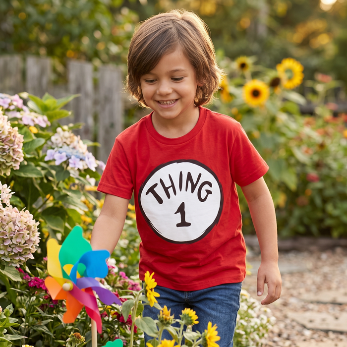 Dr. Seuss Thing 1 or Thing 2 Kids Youth Halloween Cosplay Costume T-Shirt - TVStoreOnline