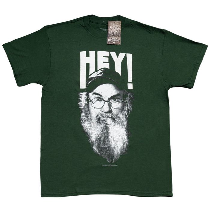 Duck Dynasty Si Robertson Commander HEY! Adult Green t-shirt tee - TVStoreOnline