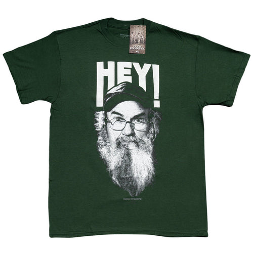 Duck Dynasty Si Robertson Commander HEY! Adult Green t-shirt tee - TVStoreOnline