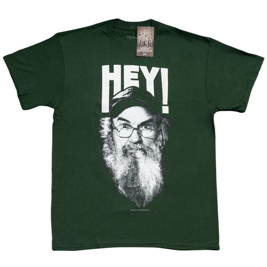 Duck Dynasty Si Robertson Commander HEY! Adult Green t-shirt tee - TVStoreOnline