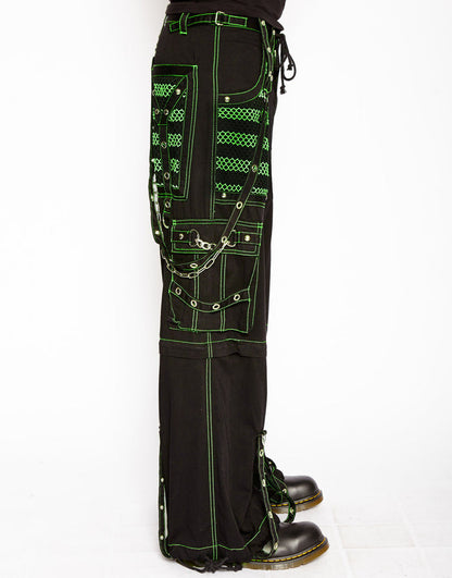 model showing side of pants
