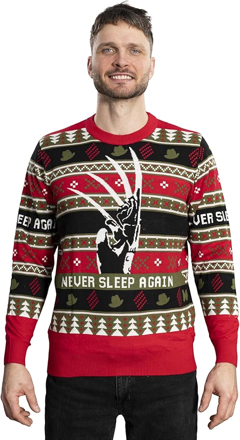 Elm Street Freddy Krueger Never Sleep Knitted Ugly Christmas Sweater - TVStoreOnline