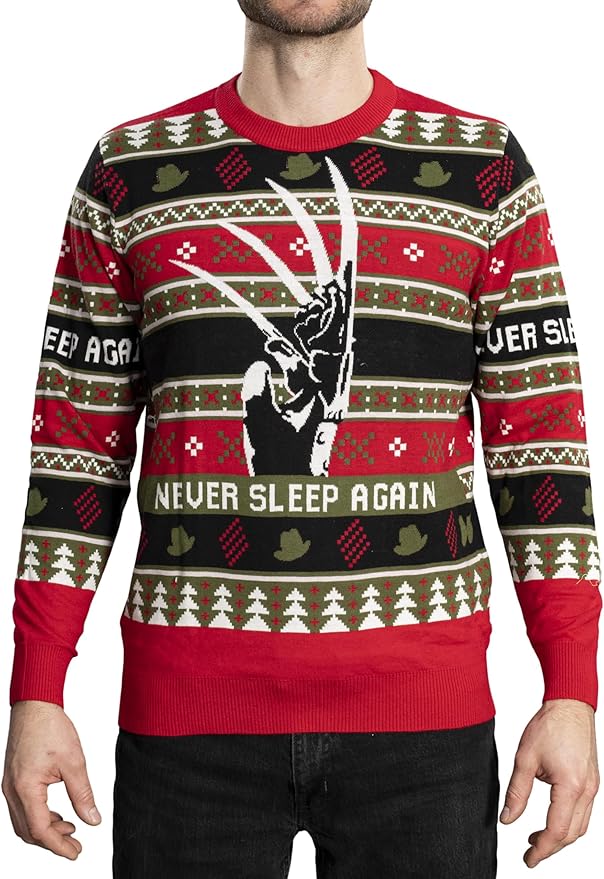 Elm Street Freddy Krueger Never Sleep Knitted Ugly Christmas Sweater - TVStoreOnline