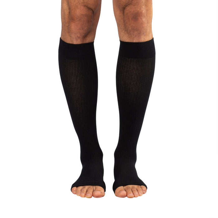 Essentials Cotton Below Knee Socks Open Toe 30-40mmHg