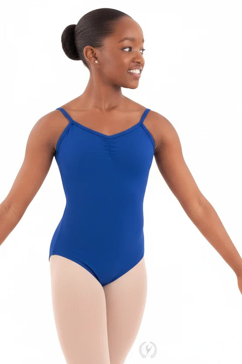 Eurotard Girls Cotton Lycra® Pinch Front Camisole Leotard, Royal 10527C