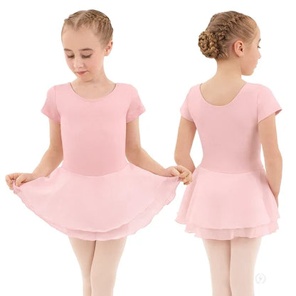 Eurotard Kids Cotton Lycra® Short Sleeve Dance Dress, Pink 10467