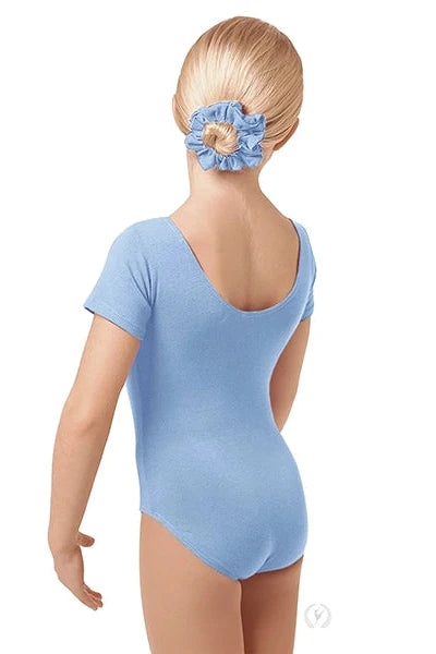 Eurotard Kids Cotton Lycra® Short Sleeve Leotard, Light Blue 1043